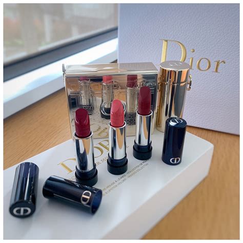 dior rouge minaudière clutch & 4-piece lipstick set|minaudiere clutch.